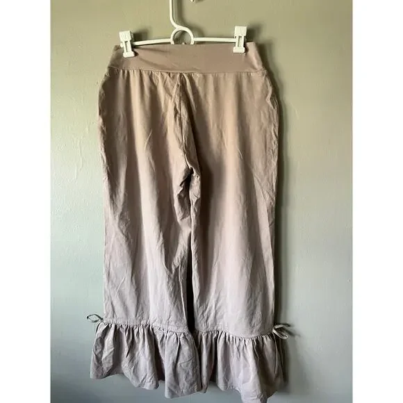 Matilda Jane Women's Big Ruffles Tan Pants - Picture 2 of 3